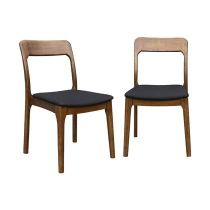 Sweeek  Vintage stoel van heveahout en stof (set van 2)
