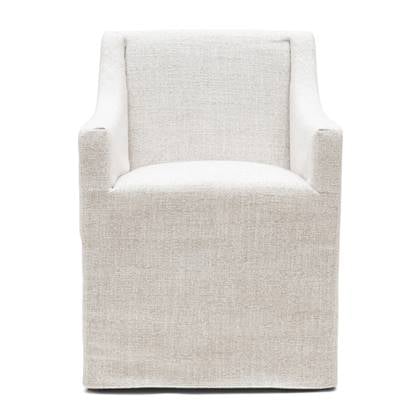 Rivièra Maison - Firenze Eetkamerstoel in Antiek Wit van Polyester en Rubberhout met afmetingen 61x56x85 cm