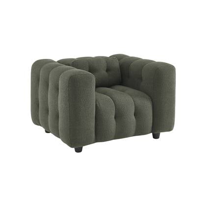 sweeek - Fauteuil in boucléstof met structuur, 1 zitplaats Groen