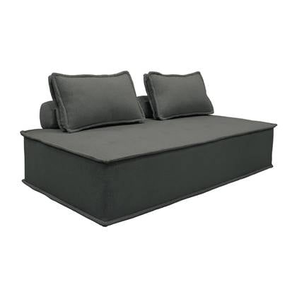 sweeek - 2-zits fauteuil voor modulaire bank in gestoffeerde stof Grijs