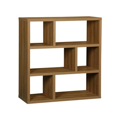 sweeek - Asymmetrische 3-etage boekenkast met 6 vakken, b 111,2 x d 39 x h 115,2cm