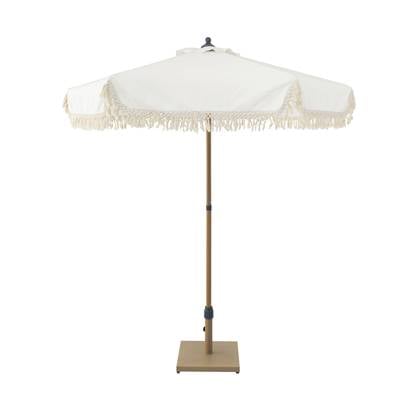 Sweeek  Parasol recht met franjes 2m, staal