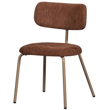 WOOOD Travis Eetkamerstoelen - Polyester - Bruin - Set van 2