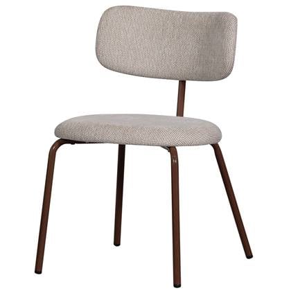 WOOOD Travis Eetkamerstoelen - Polyester - Off White - Set van 2