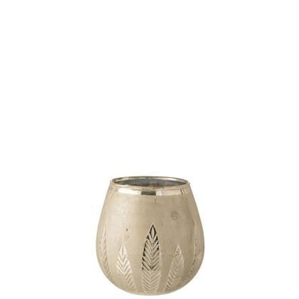 Theelichthouder | Glas | Zilver | 18.5x18.5x (h)18.5 Cm