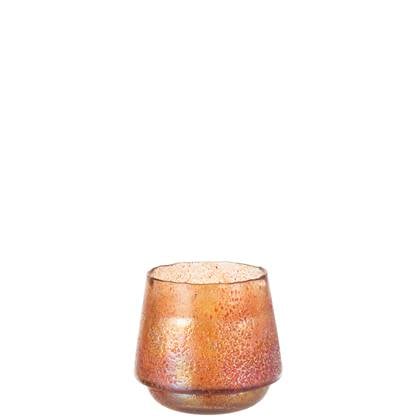 J-Line kaarshouder Stippen - glas - oranje - large