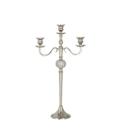 J-Line kandelaar 3 Armen Diamant - aluminium - zilver