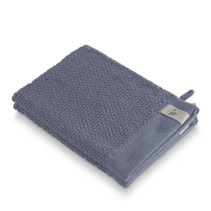Walra - Washand Soft Cotton Popcorn - 2x 16x21 - Blauw