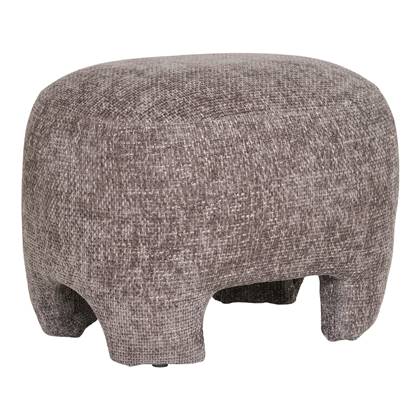 House Nordic - Poef Taupe Stof - 53x41x38cm - Nazare Bruin