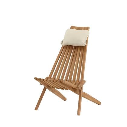 Nest outdoor Frida houten tuinstoel naturel - met hoofdkussen Goud