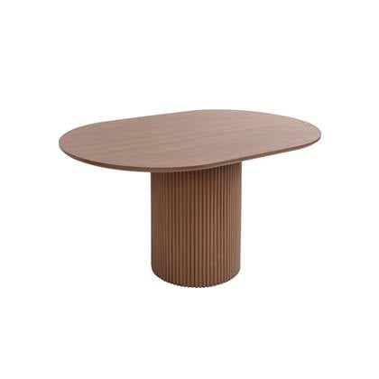 sweeek - Langwerpige salontafel met gesneden houteffect Bruin