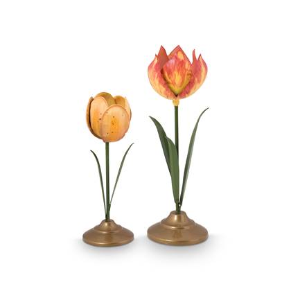 Pip Studio - Tulpen Kandelaar - Woonaccessoire - Geel - 21cm - 2 stuks