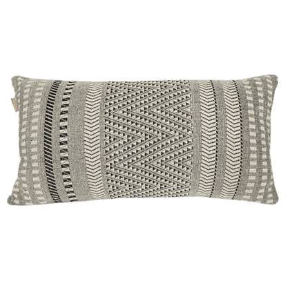 Native stripe cotton grey cushion 35x65cm