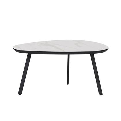 Woonexpress Salontafel Nyborg Lille - MDF/Decor - Wit - 75x38x44 cm (BxHxD) - Witte Marmer Look - Organisch