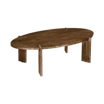 sweeek - Massief mangohouten ovale salontafel 120 cm