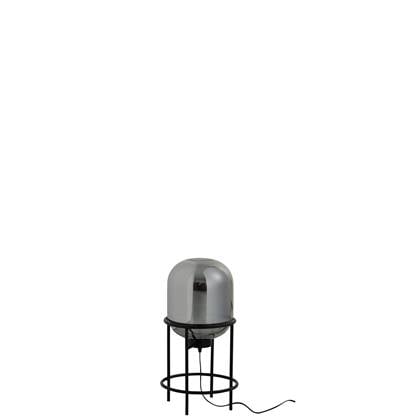 Lamp Op Voet Sasha Glas|metaal Zilver|zwart Small Grijs