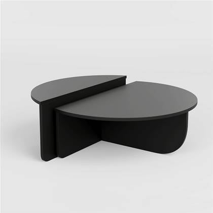 Giga Meubel - Salontafel Melamine Zwart Rond - Ø90x35cm - Podium