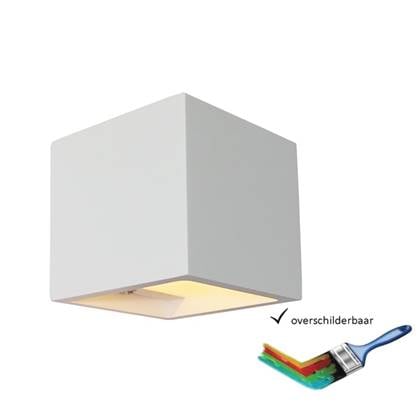 Artdelight Wandlamp Plaster Vierkant Wit incl. Led