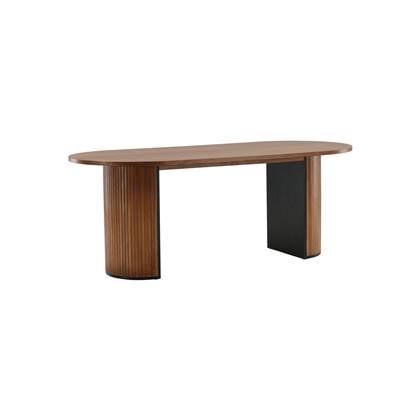 Fjôrd - Eettafel MDF Bruin Ovaal - 200x90x75cm - Bianca