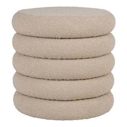 Rebellenclub Fjell Poef - Beige Bouclé