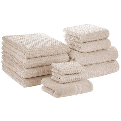 Beliani - ATAI - Handdoek set - Beige - Katoen