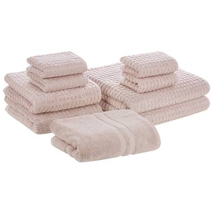 Beliani - ATAI - Handdoek set - Roze - Katoen