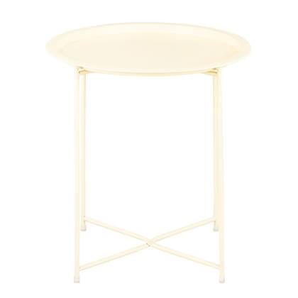 SVJ Bijzettafel Rond - 47 x 47 x 51 cm - Metaal - Beige