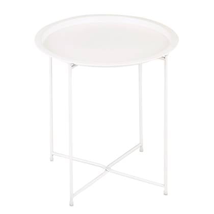 SVJ Bijzettafel Rond - 47 x 47 x 51 cm - Metaal - Wit