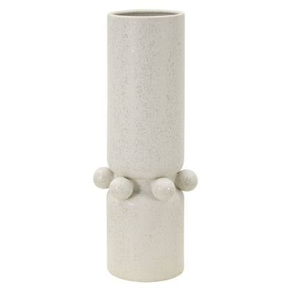 Bubbles Beige keramische vaas met bolletjes