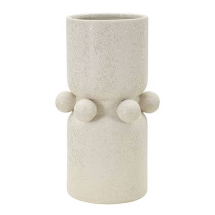 Bubbles Beige keramische vaas met bolletjes