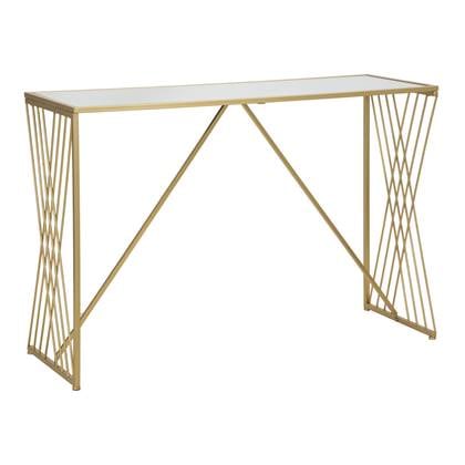 Mauro Ferretti Easy Geometrische console in metalen en en spiegel Goud