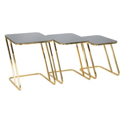 Simple Set van 3 tafels in goud metaal