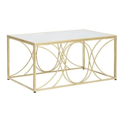 Exy Salontafel in goud metaal met spiegelblad