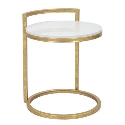 Salontafel met een tafelblad van imitatiemarmer, Ø 40 cm