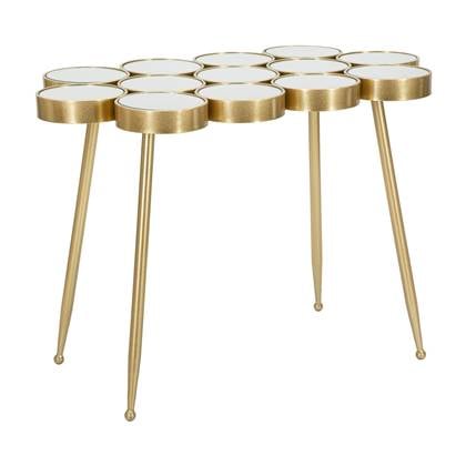 Mauro Ferretti Buttle Tafel in metaal en blad met spiegels Goud
