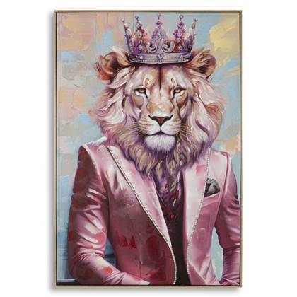 King Schilderij op canvas met frame