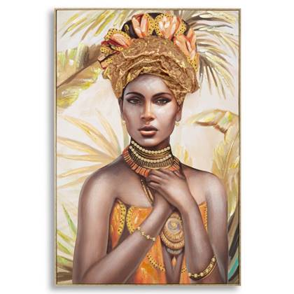 Deva Schilderij op canvas veelkleurige vrouw met frame