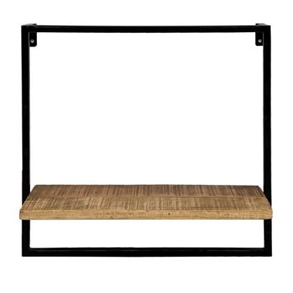 SVJ Wandrek Vierkant - 25 x 50 x 50 cm - Metaal - Zwart|Bruin