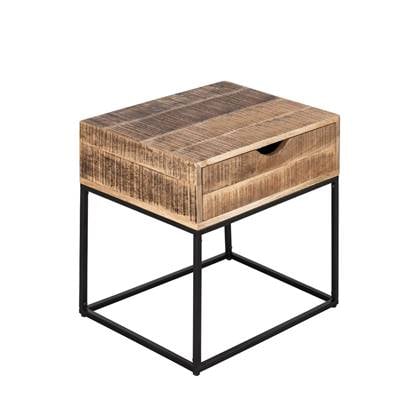 SVJ Bijzettafel - 35x45x45 cm - Metaal - Naturel Multicolor