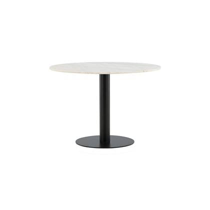 Fjôrd - Eettafel Wit|Zwart Ø106cm - Marmer - Estelle