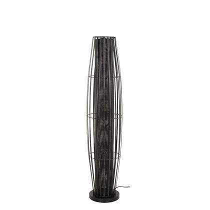 Vloerlamp 120cm - Zwart Mesh - 27x27x120 cm - Vloerlamp Cylinder - Giga Meubel