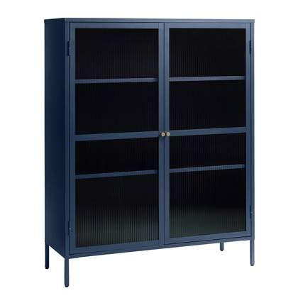 Rebellenclub Omeo Vitrinekast - 140 x 111 cm - Blauw