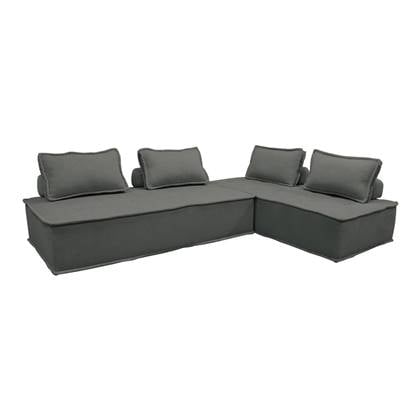 sweeek - 2-zits fauteuil DAO voor gestoffeerde modulair bank (Set van Grijs