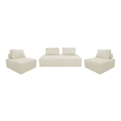 sweeek - Set van fauteuils voor modulaire bank met 4 plaatsen in Crème