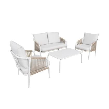 sweeek - Loungeset fiora van staal, 4 personen