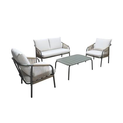 sweeek - Loungeset fiora van staal, 4 personen