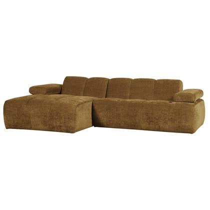 Woood Mojo Chaise Longue Links - Geweven Ribstof - Honing Geel