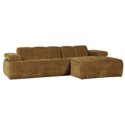 WOOOD Mojo Chaise Longue Rechts - Geweven Ribstof - Honing Geel