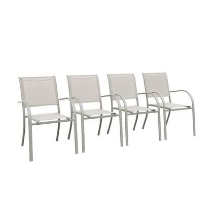 Sweeek  Stapelbare tuinstoelen van aluminium en textileen (set van 4)