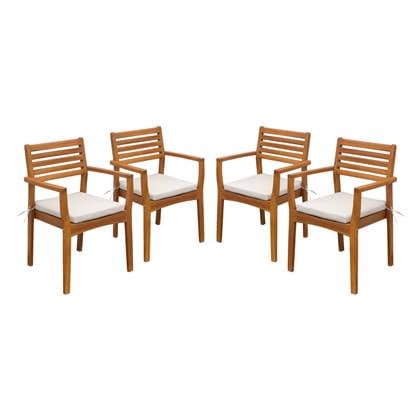 Sweeek  Tuinstoel van acacia hout (set van 4)